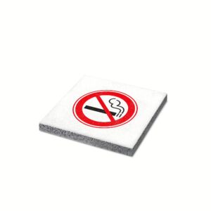 Tegel met opdruk 'Verboden te roken'
