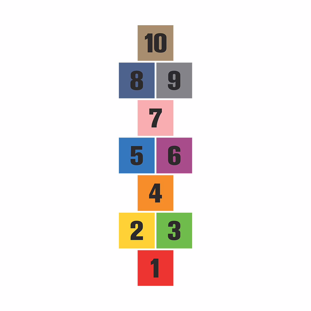 hinkelbaan tegels – Complete hinkelbaan set van 10 tegels