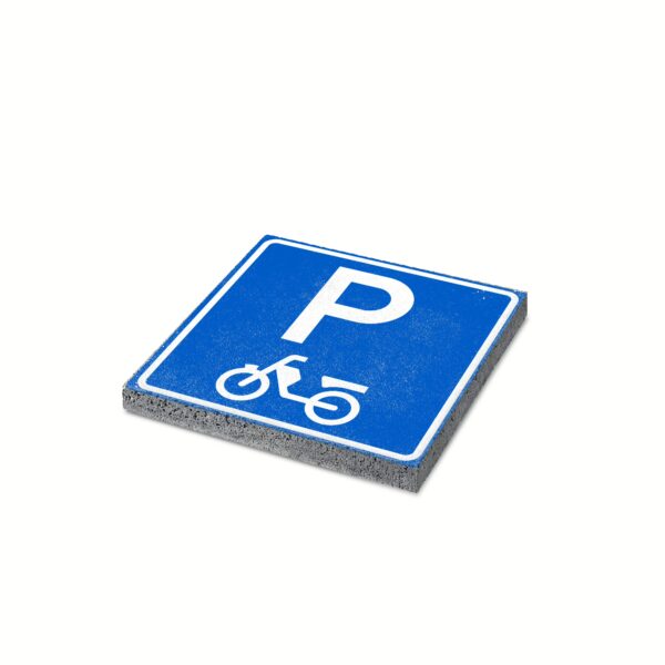 Tegel met opdruk 'P-bromfiets'